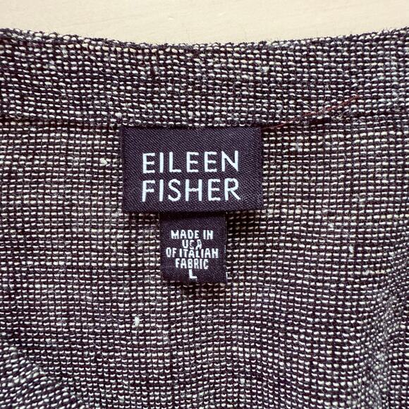 Eileen Fisher Textured‎ Linen Blend Oversized Jacket Lightweight One Button, L - Picture 3 of 9